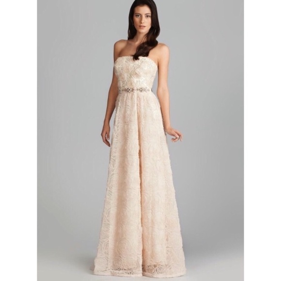 Adrianna Papell strapless rosette tulle ball gown - Picture 10 of 16